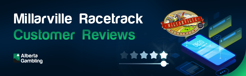Some star ratings and comments on a mobile phone for customers reviews at Millarville Racetrack